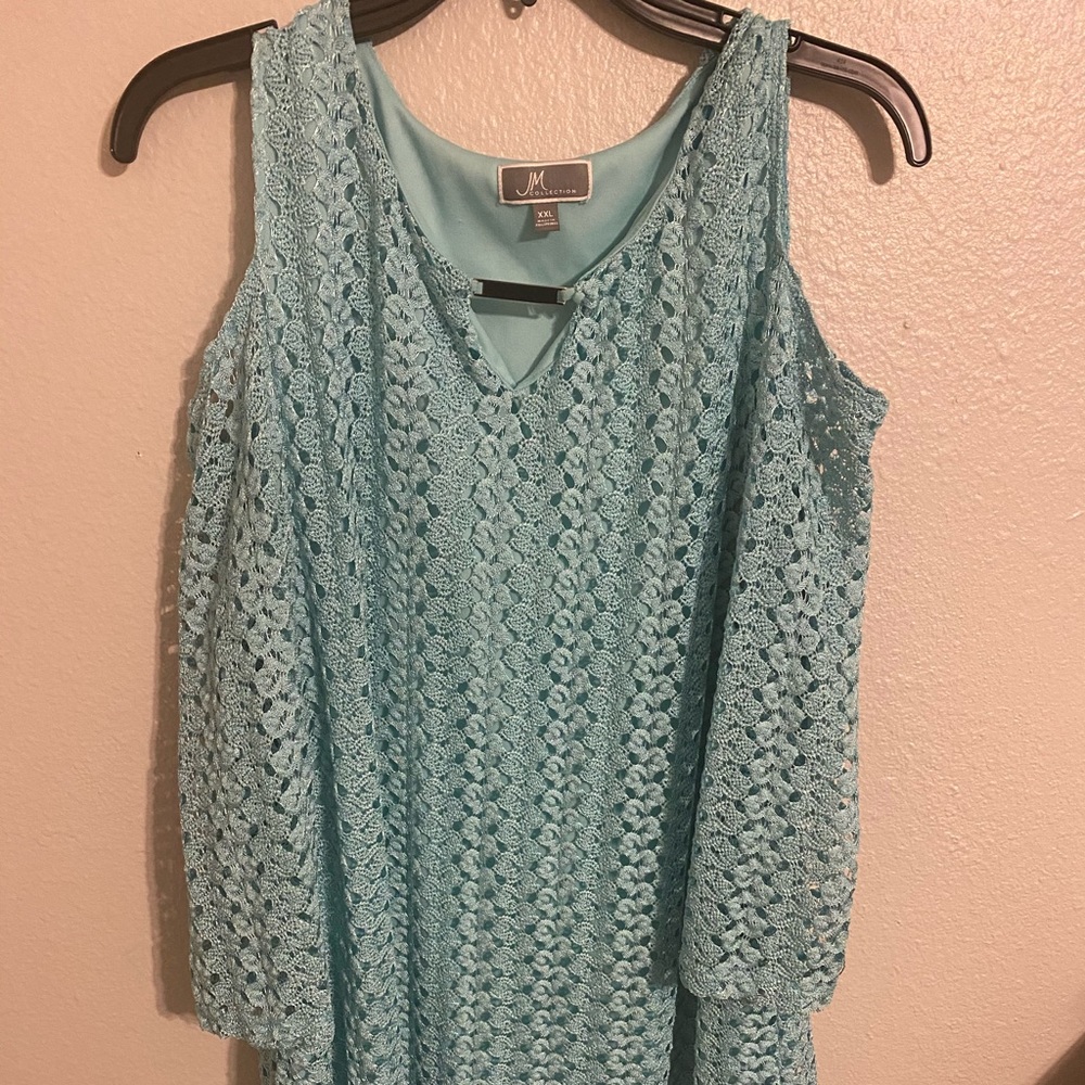 Teal Lace shirt